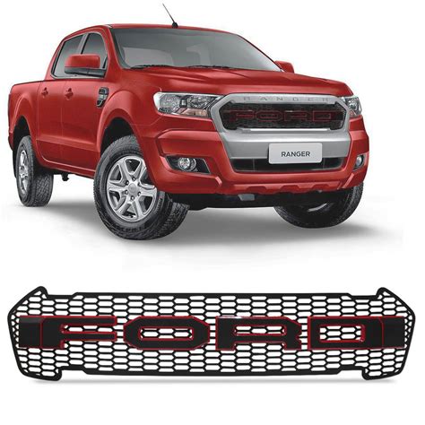 Grade Frontal Raptor Ranger A Preto Vermelho General Car