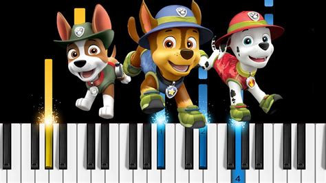 Paw Patrol Theme Song Easy Piano Tutorial Youtube