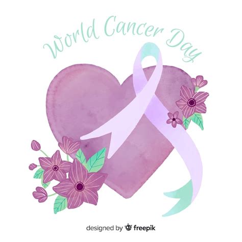 Free Vector Watercolor World Cancer Day Background