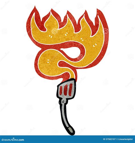 Retro Cartoon Hot Barbecue Spatula Stock Vector Illustration Of