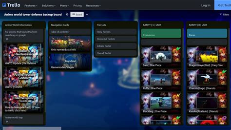 Anime World Tower Defense Trello Link And Discord Server August 2024