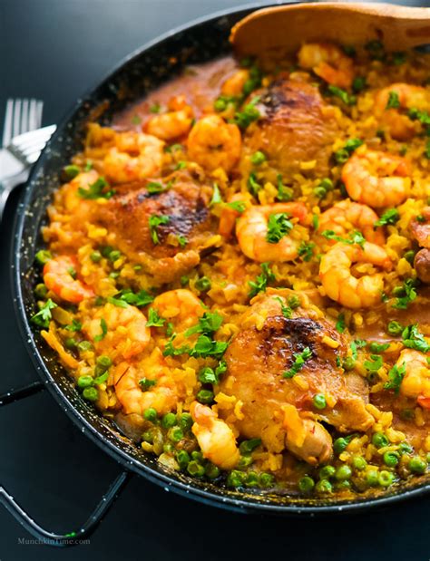 Chicken Thighs And Shrimp Paella Recipe Munchkin Time