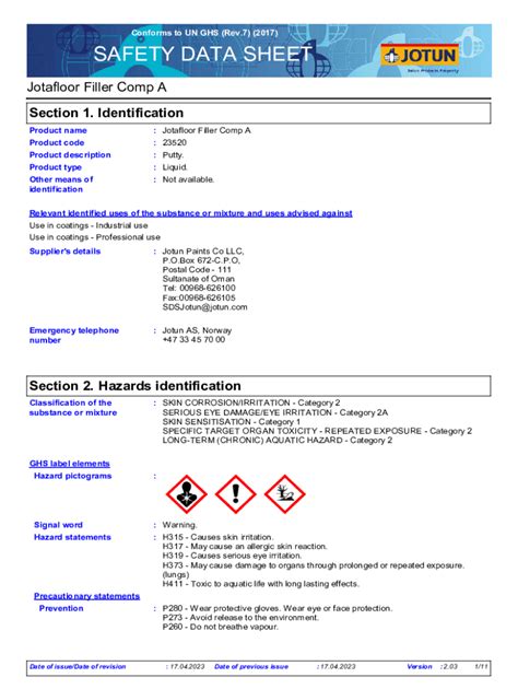 Fillable Online Technical Data Sheet Jotafloor Filler Fax Email Print