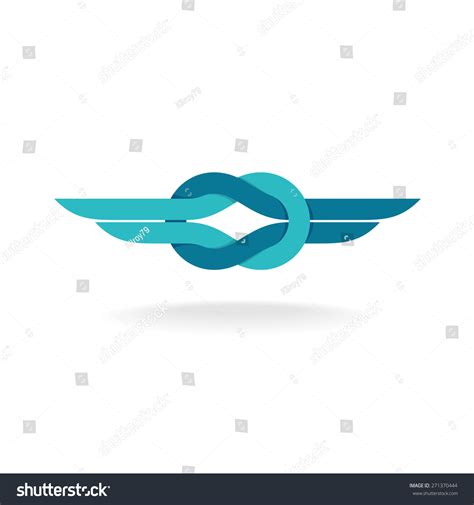 Knot Logo Node Symbol Wings Flat Stock Vector (Royalty Free) 271370444 ...