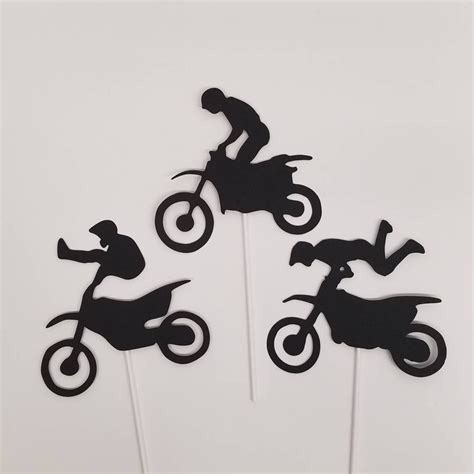 3 Dirt Bike Cake Topper Or Centerpieces Etsy