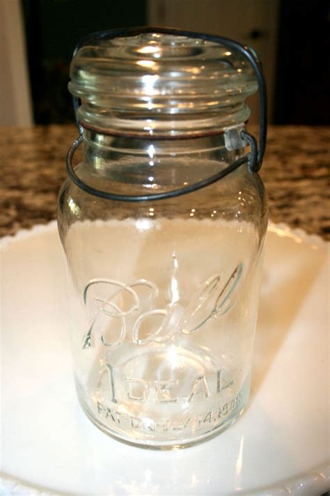 Antique Ball Ideal Jarglass Lid Canning Jarpatd July Etsy Ball Jars Jar Canning Jars