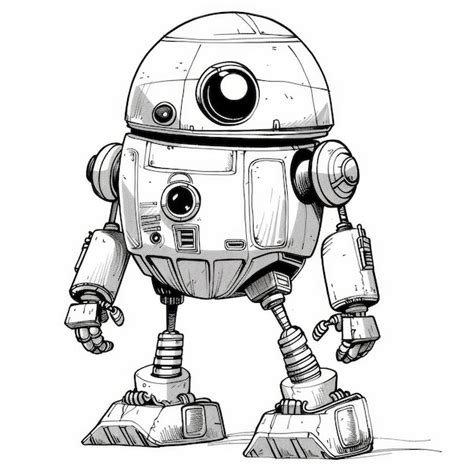 Premium Photo A Drawing Of A Robot With The Word Robot On It