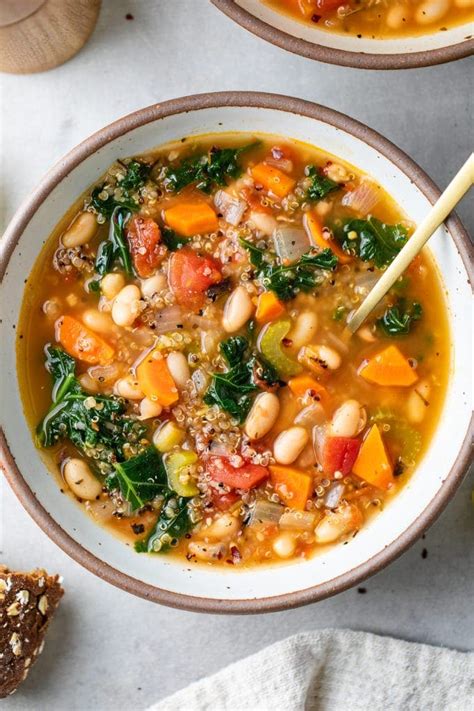 Kale Quinoa White Bean Soup Healthy Easy The Simple Veganista