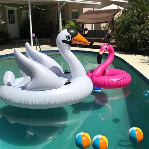 Inflatable Majestic Swan Pool Ride On Toy Offspring Recreational