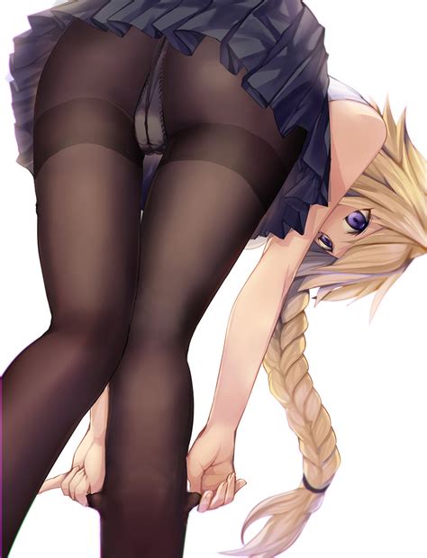 Rule 34 Adjusting Clothes Ass Bangs Bent Over Black Legwear Black