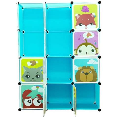 Armoire Etag Re Plastique Enfants Cubes Bleu Armoires Meubles De