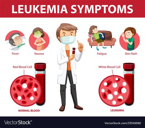 Leukemia Symptoms Cartoon Style Infographic Vector Image