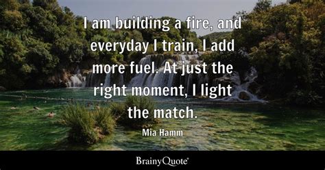 Mia Hamm - I am building a fire, and everyday I train, I...