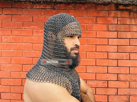 Chain Mail Coif 10mm Neck Chainmail Hood Medieval Chainmail Armor Larp