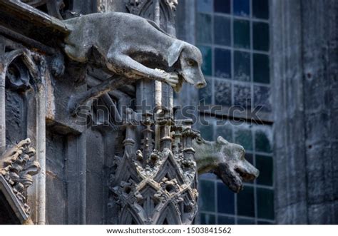 Elements Gothic Architecture Grotesque Chimera Gargoyle Stock Photo