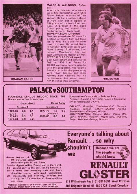 Crystal Palace Vs Southampton 1980 Page 7 Miles McClagan Flickr