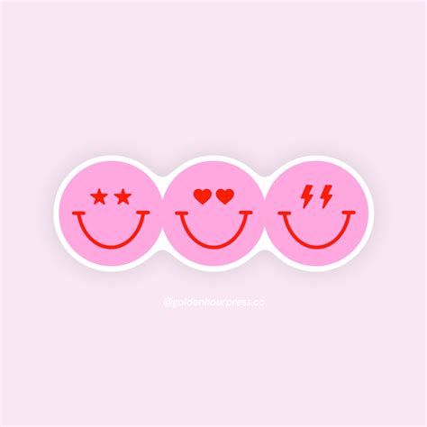 Smiley Face Waterproof Sticker Glossy Laptop Water Bottle