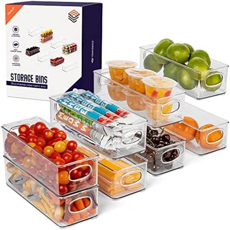 Amazon Munfix Set Of 16 Refrigerator Organizer Bins Plastic