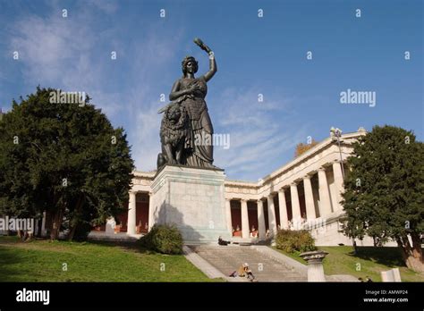 Bavaria Bronze Statue Patrona Bavariae Munich Bavaria Germany Stock