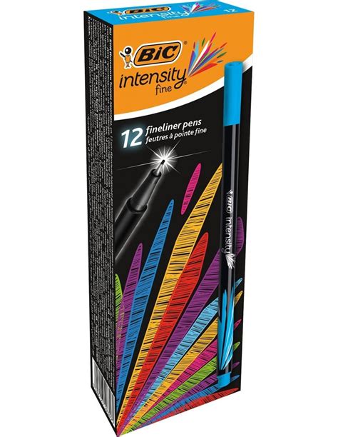 Bo Te De Stylos Feutres Pointe Fine Mm Bic Intensity Bleu Ciel