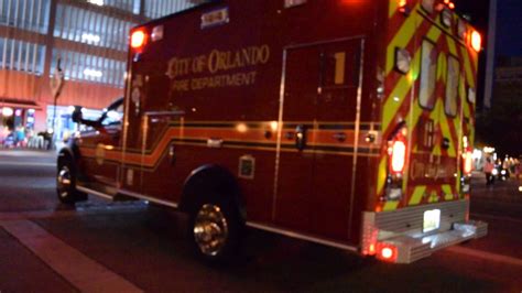 Orlando Fire Department Engine 101 And Rescue 1 Responding Emergency