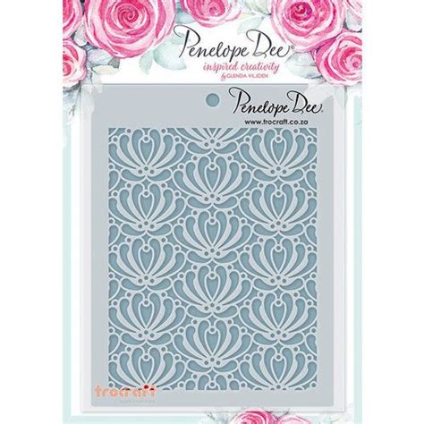 Penelope Dee Photogenic Deco Floral Stencil Floral Stencil Glitter