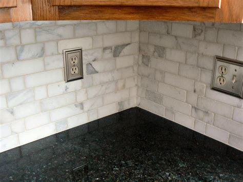 Tumbled marble tile for kitchen backsplash - 4x8 size | Backsplash ...