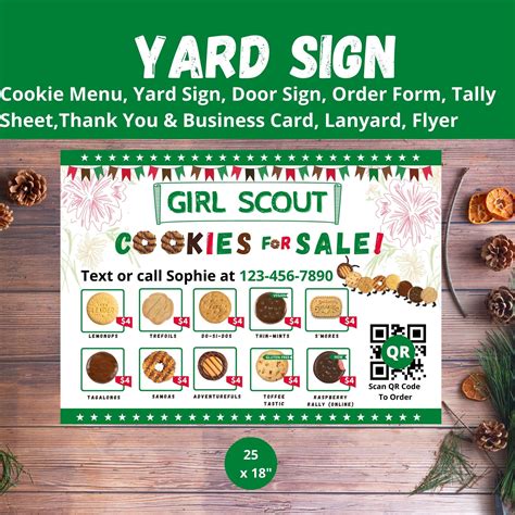 2023 Lbb Girl Scout Cookie Bundle Menu Yard Sign Door Sign Order