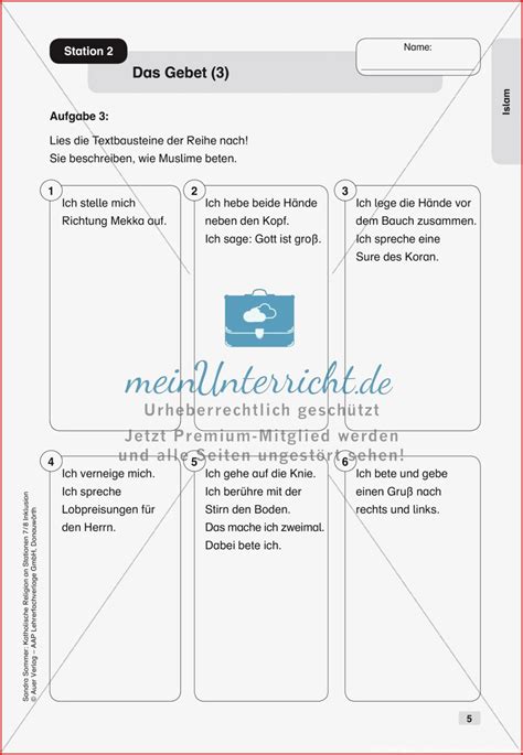 8 Fabelhaft Die Fünf Säulen Des Islam Arbeitsblatt Grundschule Sie