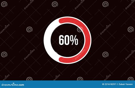 60 Percent Pie Chart Percentage Vector Infographic Symbol Stock Vector