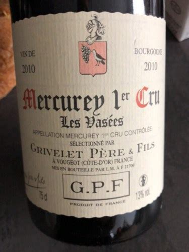 Grivelet P Re Fils Mercurey Er Cru Les Vas Es Vivino Us