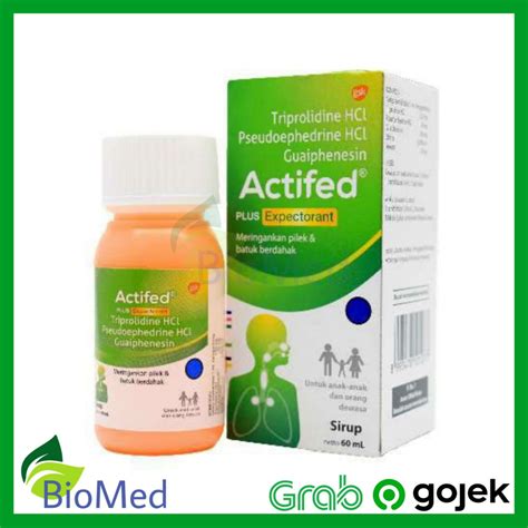 Jual Actifed Hijau Sirup 60 Ml Actived Obat Batuk Berdahak Flu Pilek