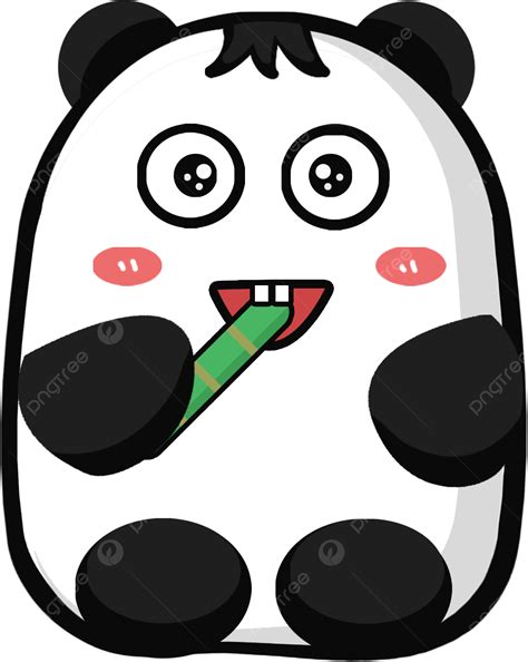 Gambar Ekspresi Makanan Panda Kartun Makan Emoji Makanan Makan Buluh