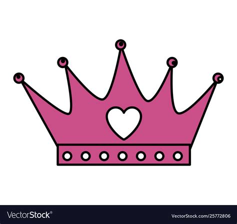 Crown Queen With Heart Icon Royalty Free Vector Image