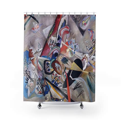 In Grey Shower Curtain Vintage Abstract Painting Wassily Kandinsky 1919