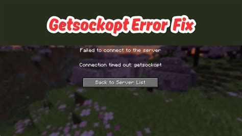 How To Fix Getsockopt Error In Minecraft Izoate