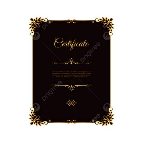 Plantilla De Certificado Rojo Oscuro Con Elementos Dorados Png Elemento Elementos Decorativo