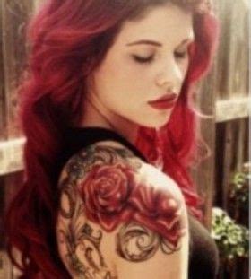 Red Hair Women Rose Tattoo On Shoulder Tattoomagz Tattoo