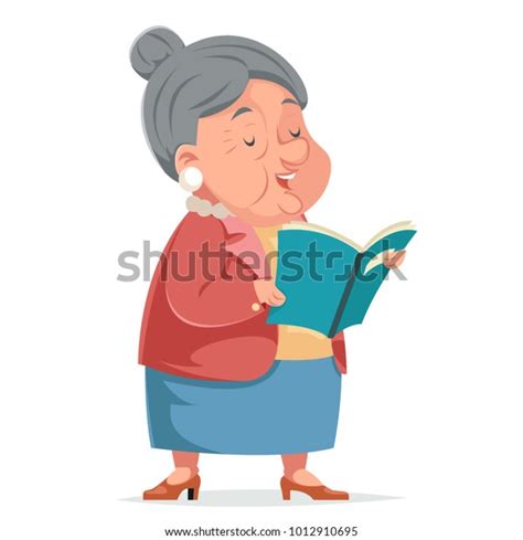 Book Reading Grandmother Old Woman Granny Stock Vector Royalty Free 1012910695