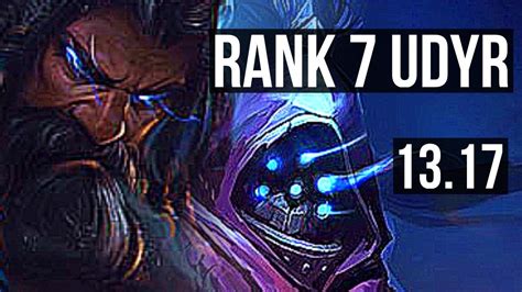 UDYR Vs JAX TOP Rank 7 Udyr 3 1 6 300 Games KR Grandmaster