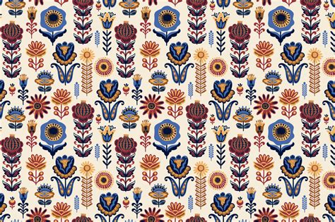 6 Folk Seamless Patterns By Grape Studio Thehungryjpeg