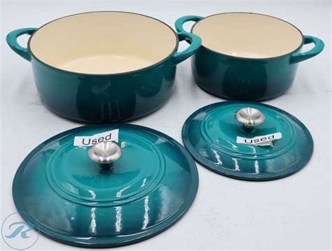 Tramontina 2pk Dutch Oven Set 35qt And 55qt Blue Used Roller Auctions