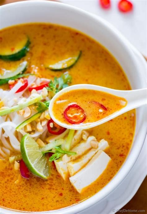 Flavorful Vegetarian Laksa Soup Clean And Healthy Malaysian Coconut