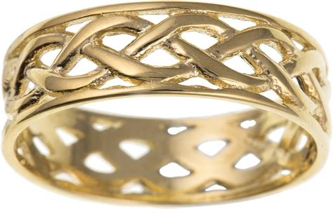 Mens Ct Yellow Gold Open Celtic Knot Wedding Band Ring Mm Wide