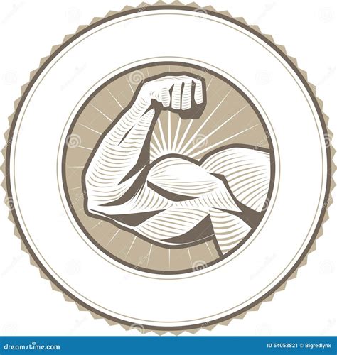 Flex Bicep Icon Cartoon Vector Strong Muscular CartoonDealer