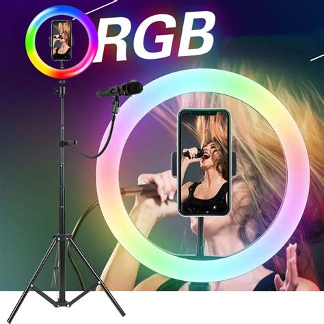 Cm Rgb Pode Ser Escurecido Led Selfie Anel Luz De Preenchimento