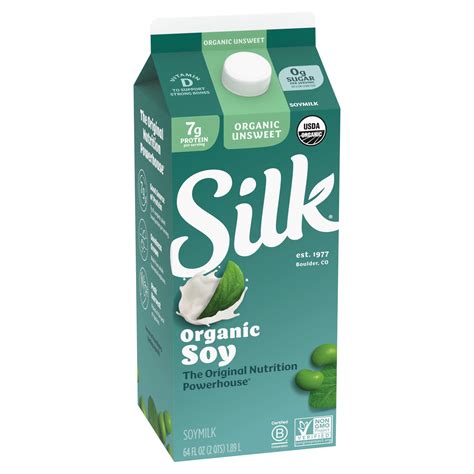 Silk Organic Unsweetened Soymilk Half Gallon Shop Milk At H E B