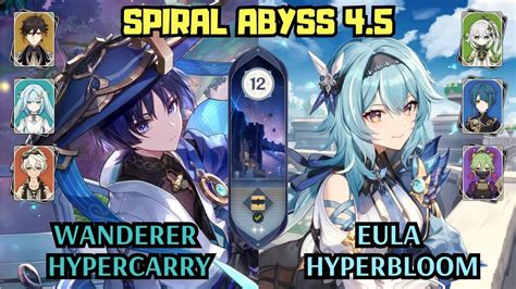 C Wanderer Hypercarry C Eula Hyperbloom Spiral Abyss Floor