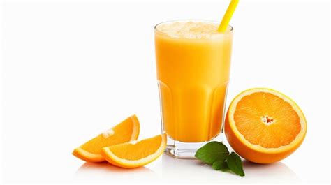 Premium Ai Image Glass Of Sicilian Orange Juice Isolated On White