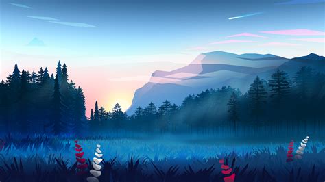 1366x768 Mountains Digital Art Minimalist Laptop Hd Hd 4k Wallpapers